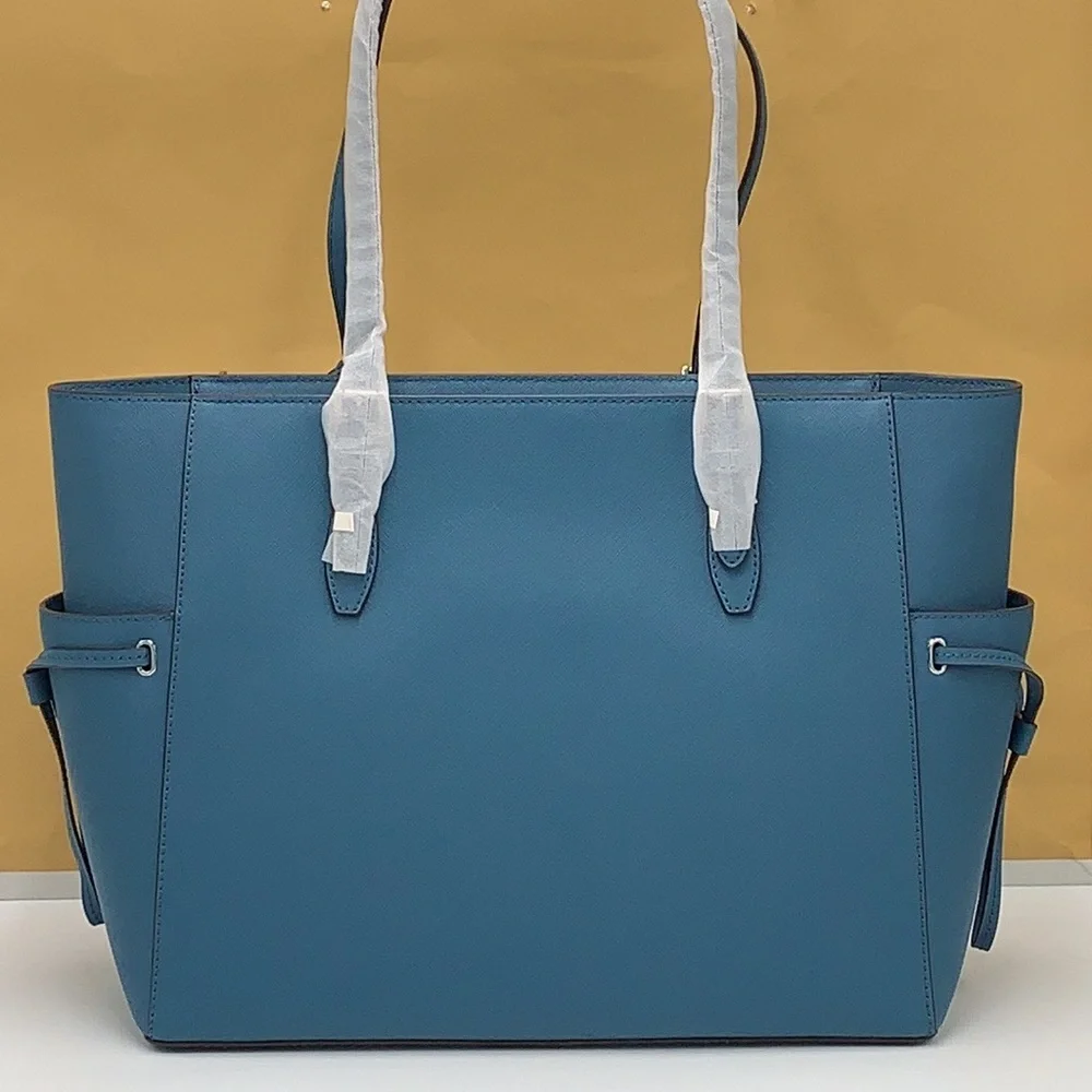 MICHAEL KORS Gilly Large Saffiano Leather Tote Bag TEAL COLOR